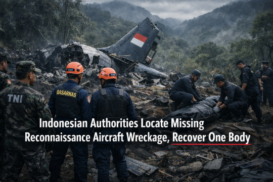 Indonesian authorities find the wreckage of a missing reconnaissance aircraft and recover one body